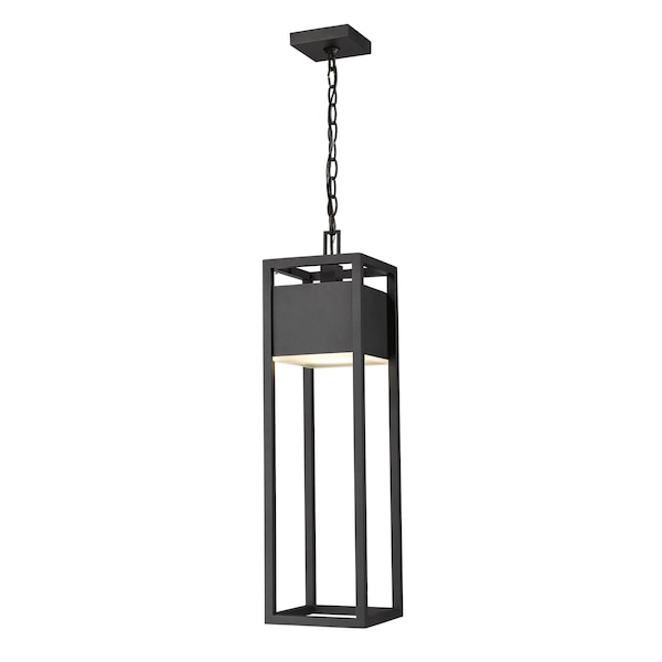 Z-Lite Barwick 1 Light Outdoor Chain Mount Ceiling Fixture, Black & Etched 585CHB-BK-LED - main